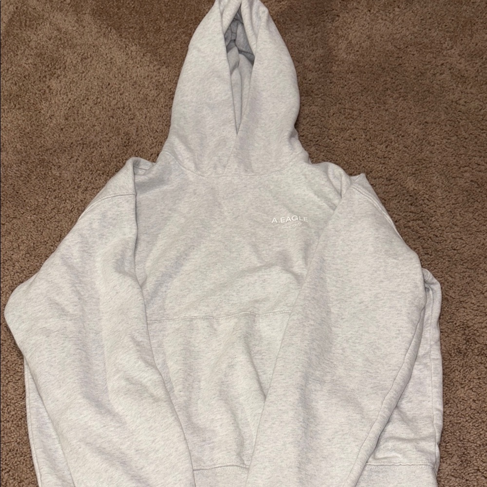 American Eagle Outfitters Light Gray Relaxed Fit Hoodie